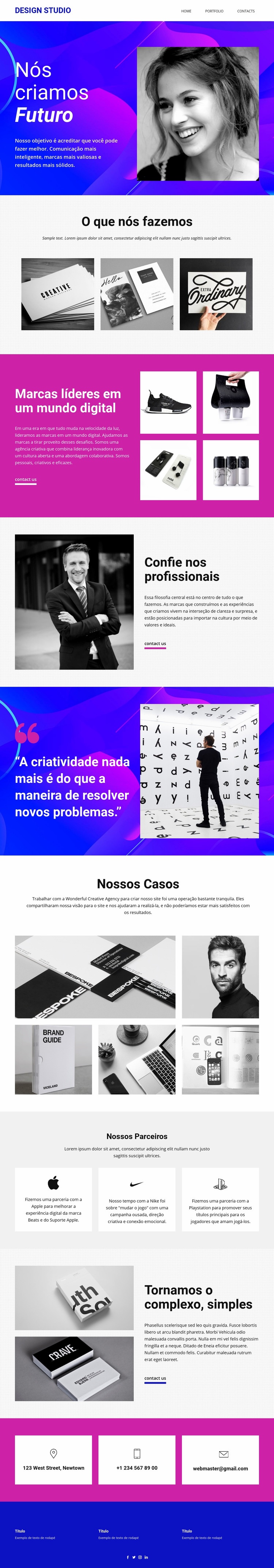 Arte e design progressivos Landing Page