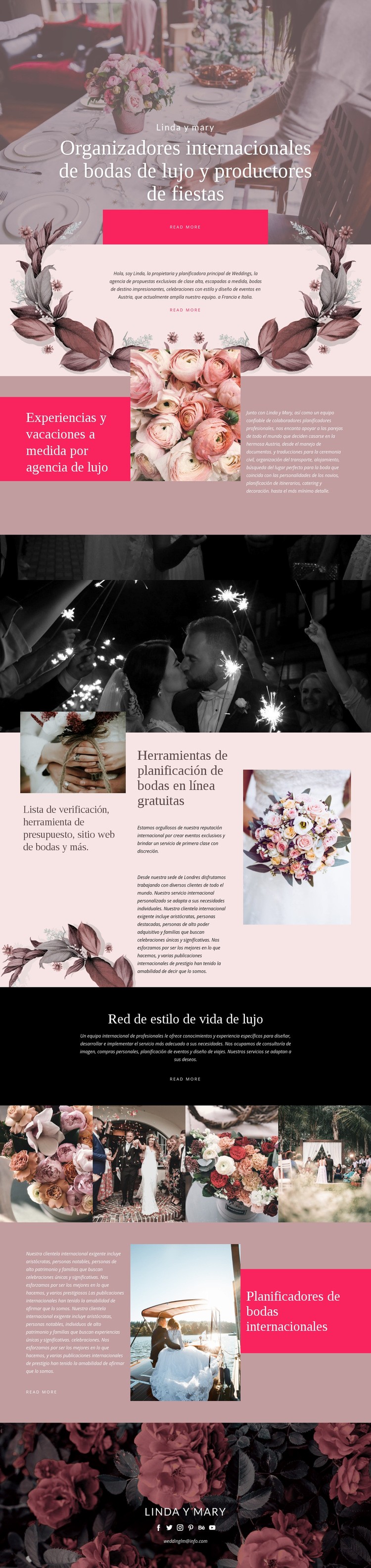 Productores de bodas de lujo Diseño de páginas web