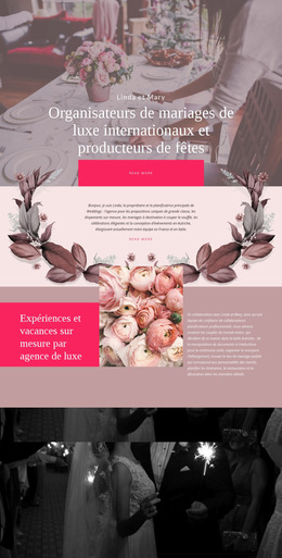 Fonctionnalité De Mise En Page Pour Producteurs De Mariages De Luxe