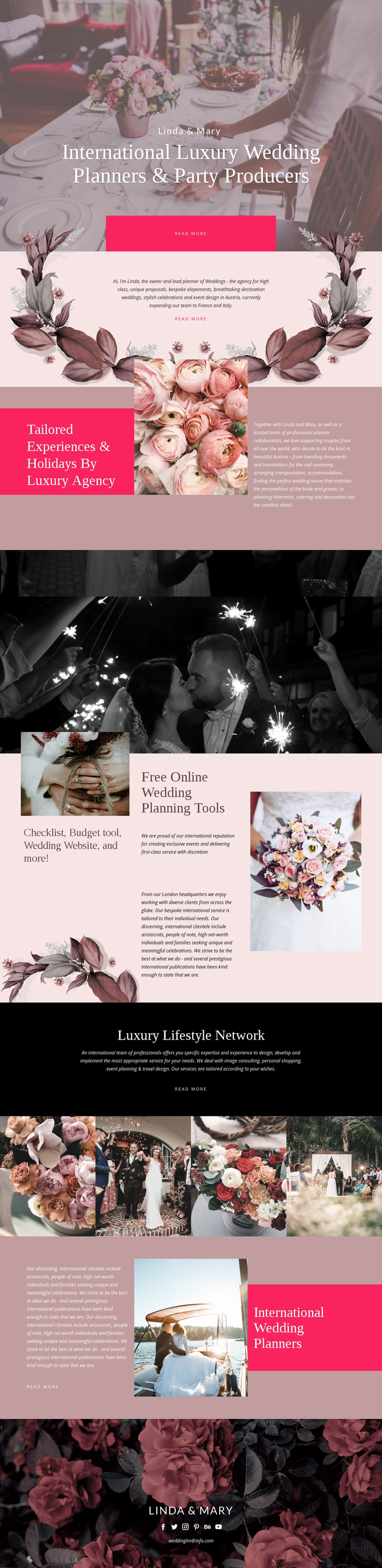 Luxury Wedding producers Homepage Design