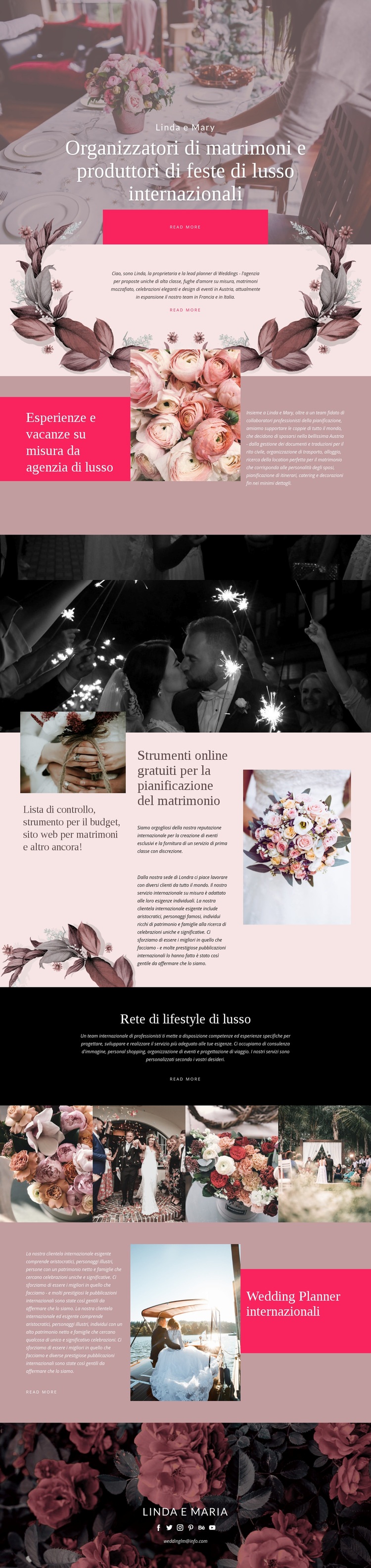 Produttori di matrimoni di lusso Modelli di Website Builder