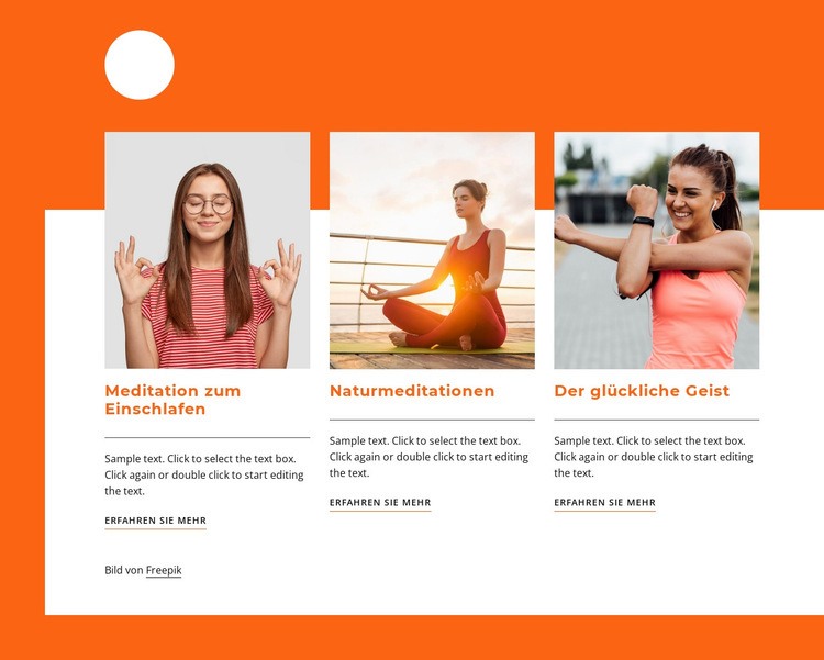 Über Meditation Website-Modell