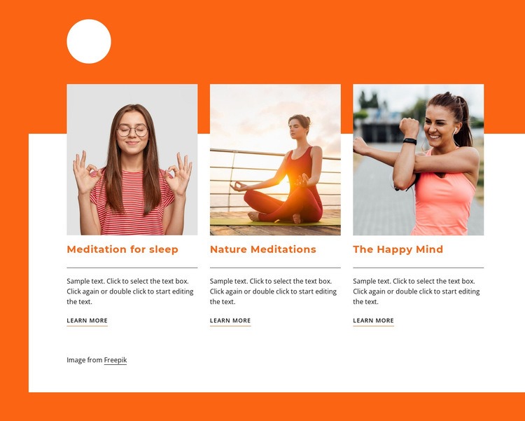 About meditation Homepage Design