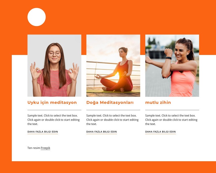 Meditasyon hakkında Web Sitesi Mockup'ı