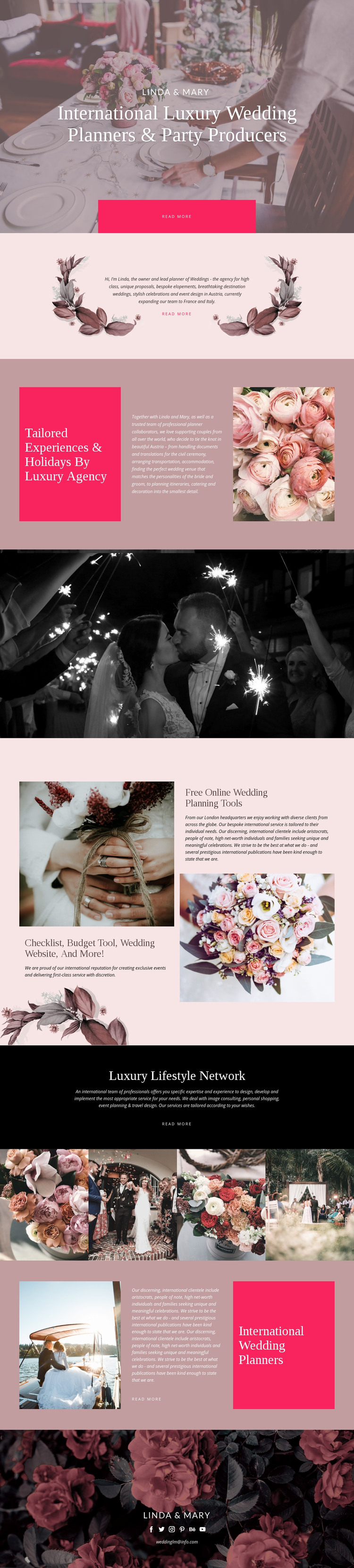Luxury Wedding Homepage Design