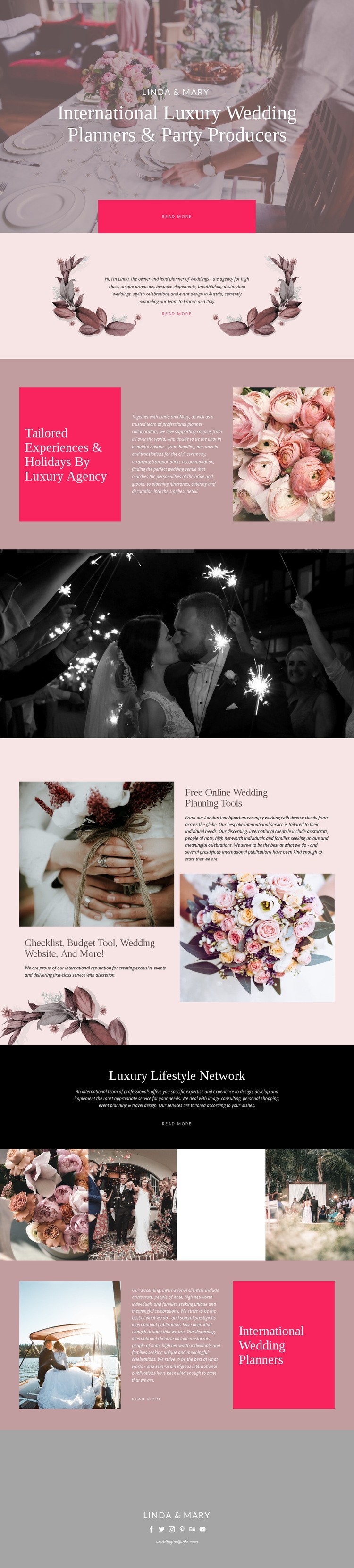 Luxus esküvő Html Weboldal készítő
