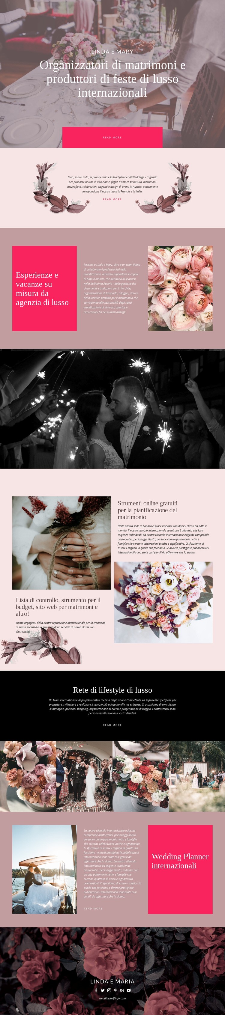 Matrimonio di lusso Costruttore di siti web HTML