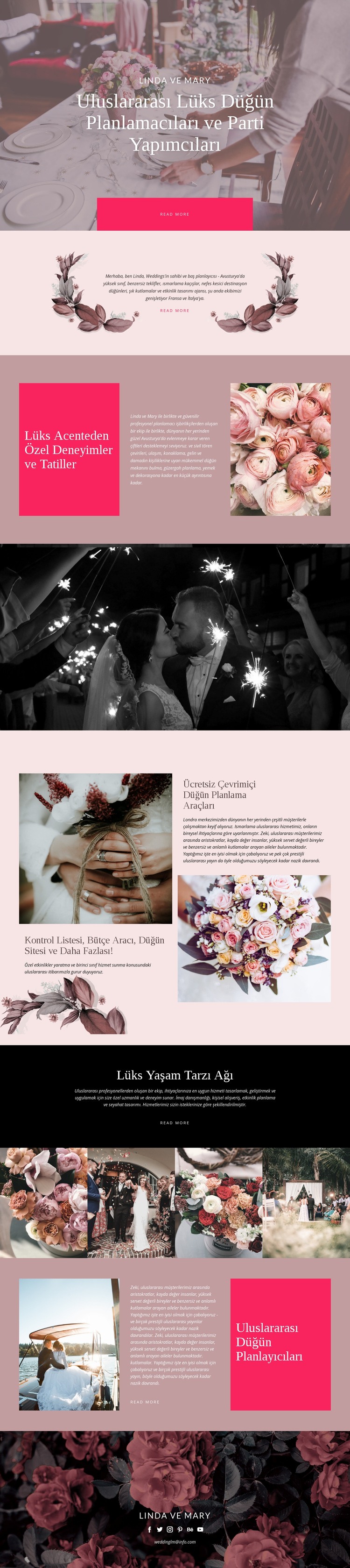 Lüks Düğün Bir Sayfa Şablonu