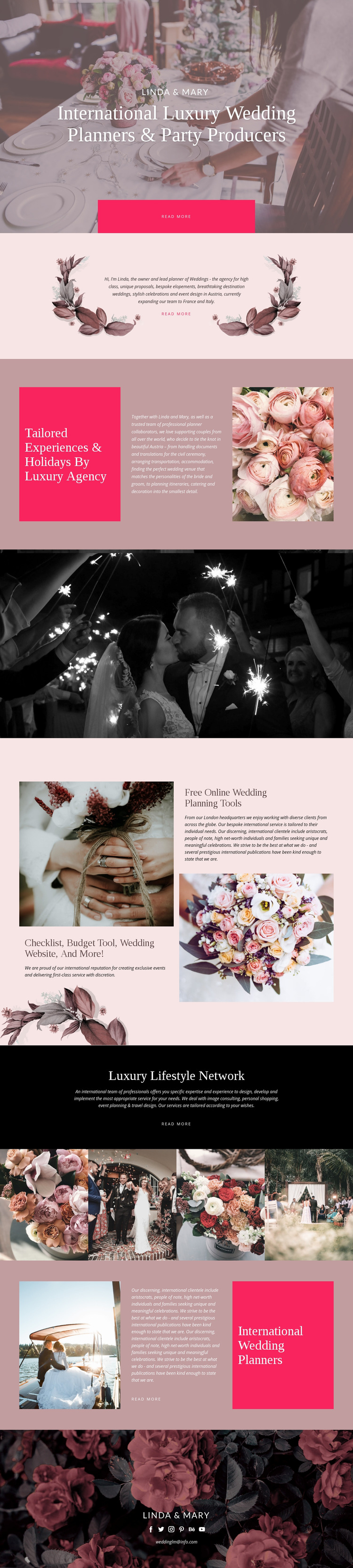Luxury Wedding Web Page Design