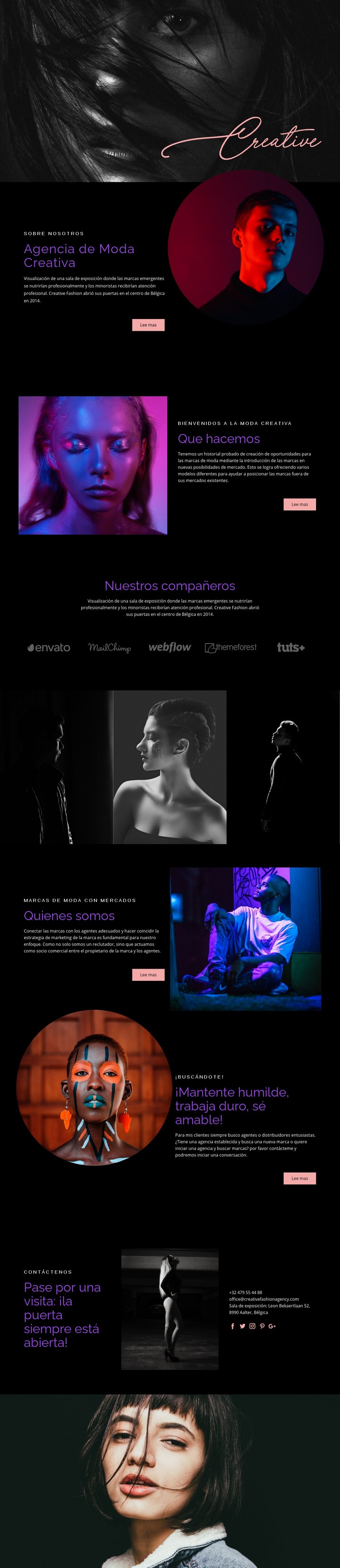 Agencia de Moda Creativa Creador de sitios web HTML