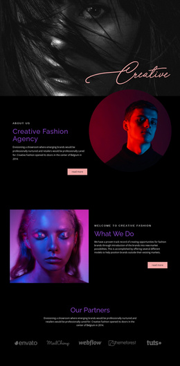 Creative Fashion Agency - Landing Page Template