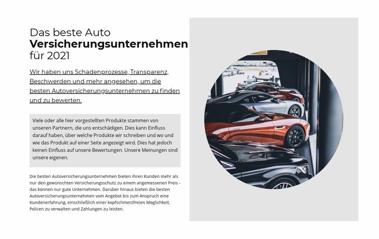 Beste Autoversicherung Website design