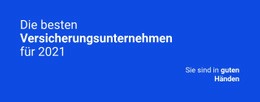 Zuverlässige Versicherung - Benutzerfreundliches Website-Modell