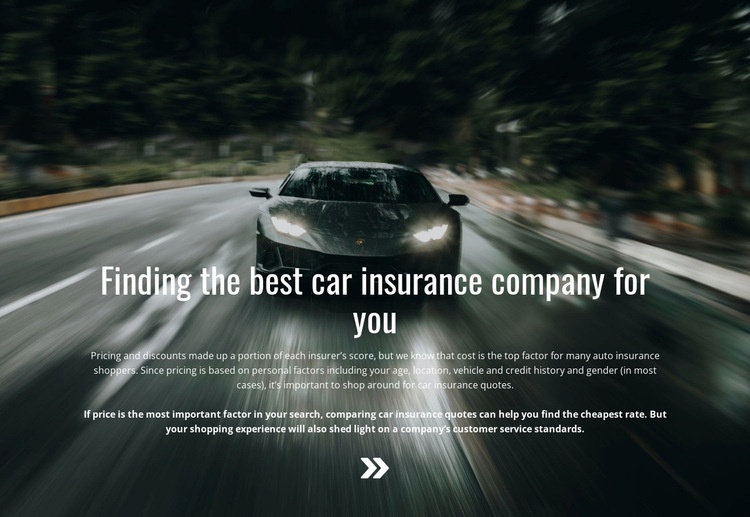 Insurance for your car Elementor Template Alternative