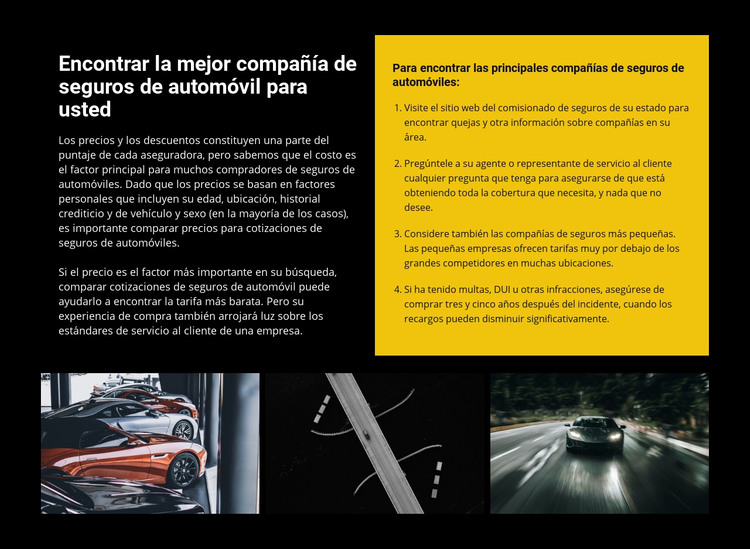 Seguro de auto Plantilla HTML