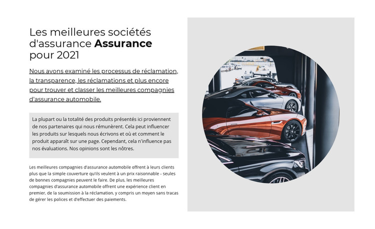 Meilleure assurance automobile Modèle HTML