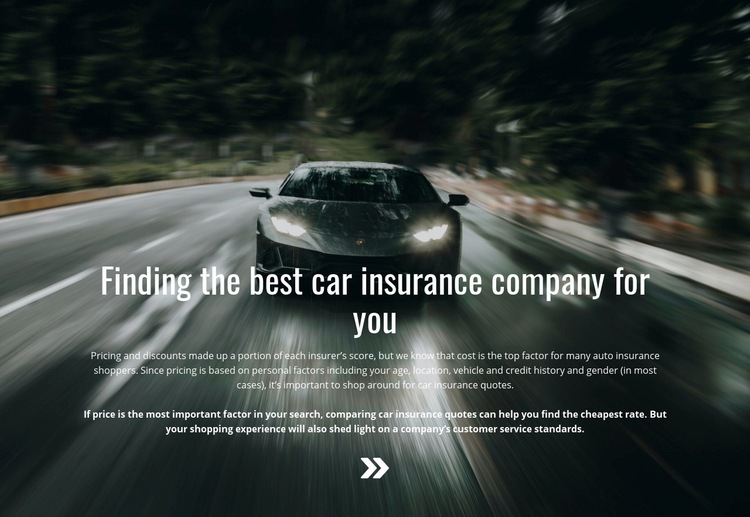 Insurance for your car Homepage Design