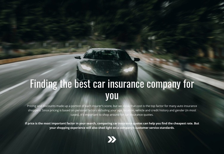 Insurance for your car Html Code Example