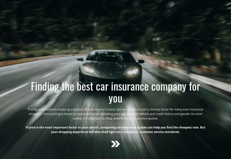 Insurance for your car Joomla Page Builder