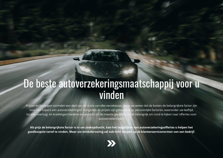 Verzekering voor uw auto HTML-sjabloon