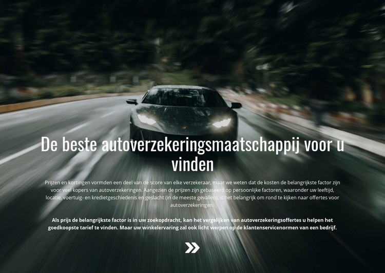 Verzekering voor uw auto Website ontwerp