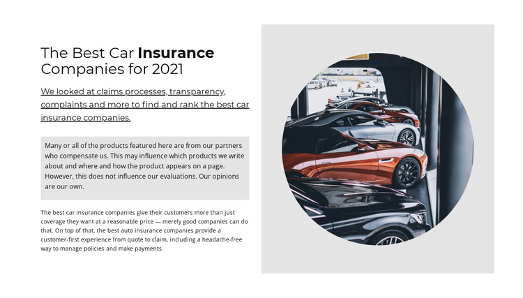 Best car insurance One Page Template