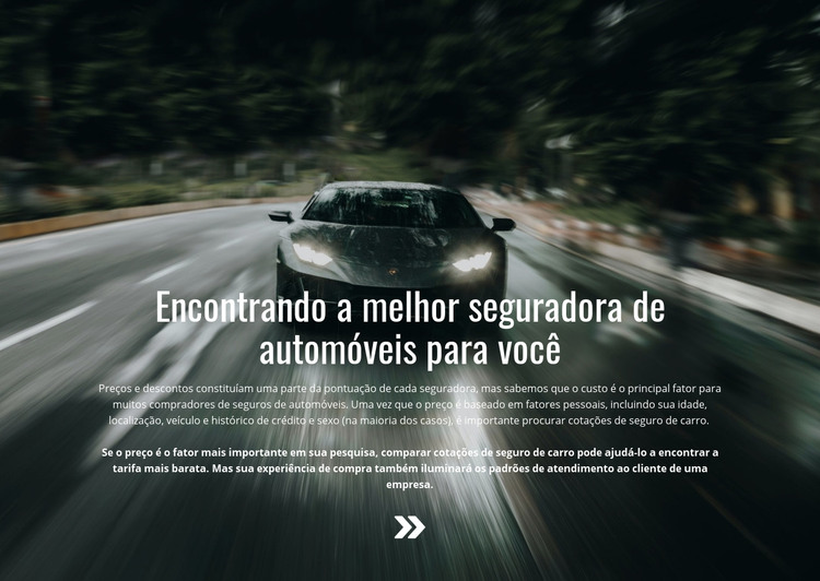 Seguro para seu carro Modelo HTML