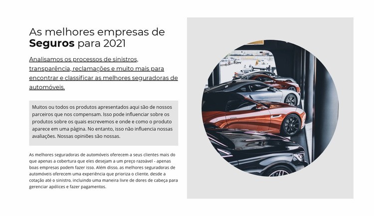 Melhor seguro de carro Landing Page