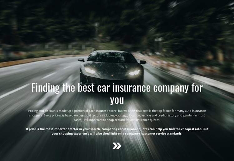 Insurance for your car Squarespace Template Alternative