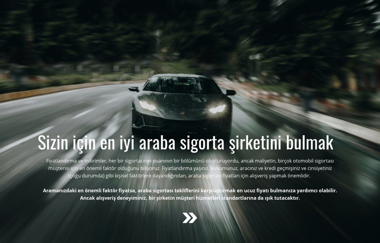 Arabanız için sigorta HTML Şablonu