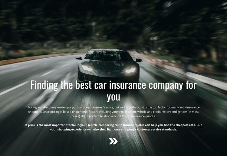 Insurance for your car Web Page Design