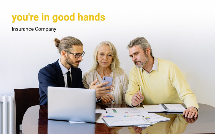 You are in good hands Website Builder Templates