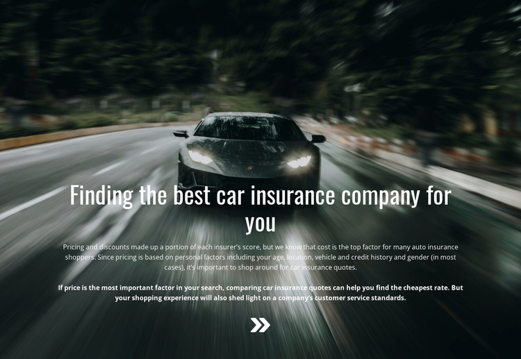 Insurance for your car Website Mockup