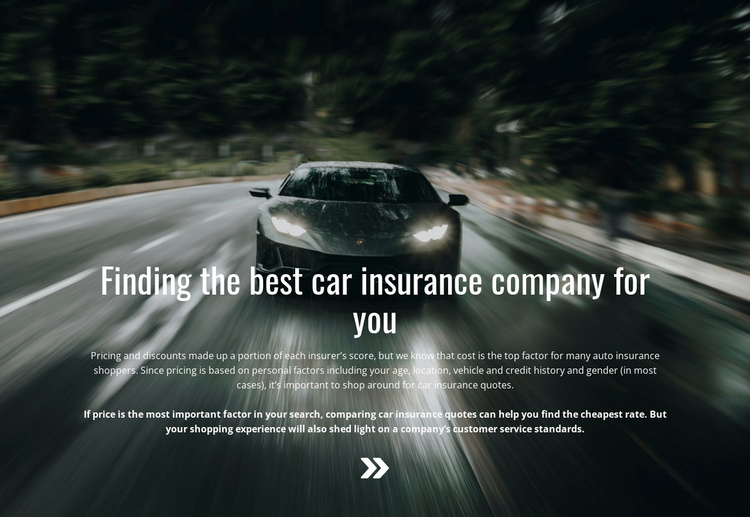 Insurance for your car Website Template