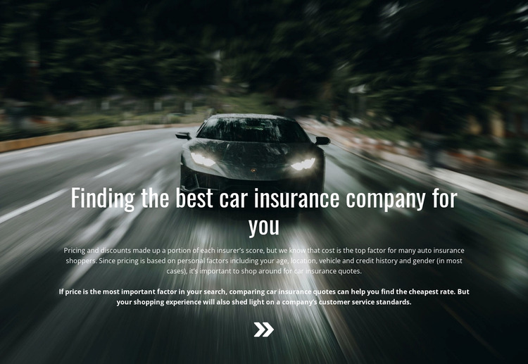 Insurance for your car WordPress Website Builder