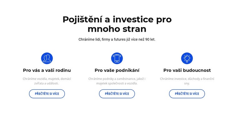 Pojištění a investice Šablona CSS