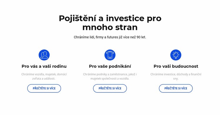 Pojištění a investice Šablona HTML