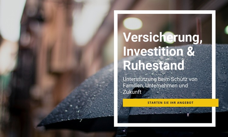 Versicherungsinvestition und Ruhestand CSS-Vorlage