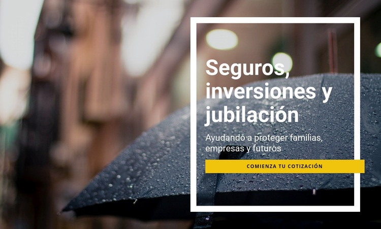 Inversión en seguros y jubilación Creador de sitios web HTML