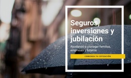 Inversión En Seguros Y Jubilación: Plantilla HTML5 Profesional Personalizable