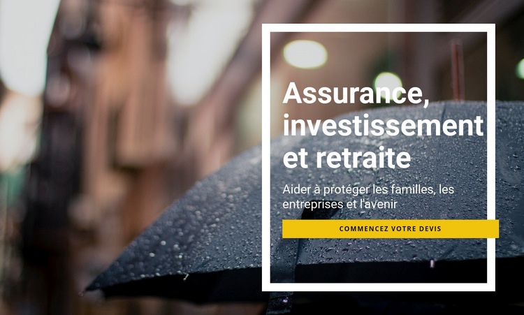 Investissement d'assurance et retraite Maquette de site Web