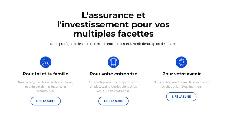 Assurance et investissement Modèle HTML5