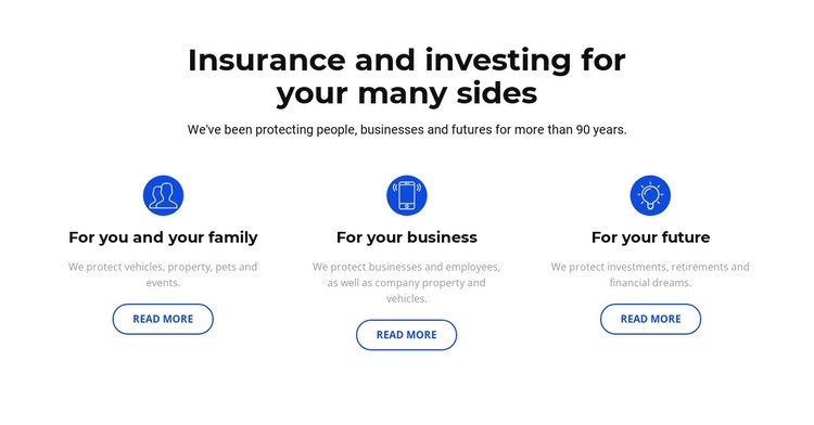 Insurance and investment Homepage Design
