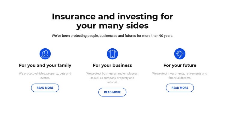 Insurance and investment Html Code Example