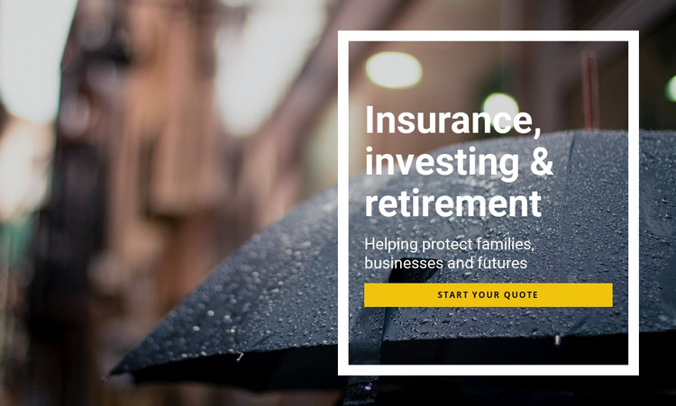 Insurance investing and retirement HTML Template