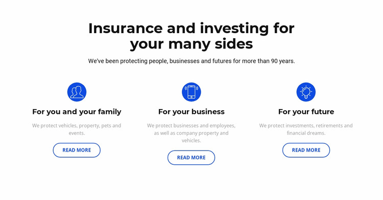 Insurance and investment Html Website Builder