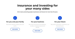 Layout Functionality For Insurance And Investment