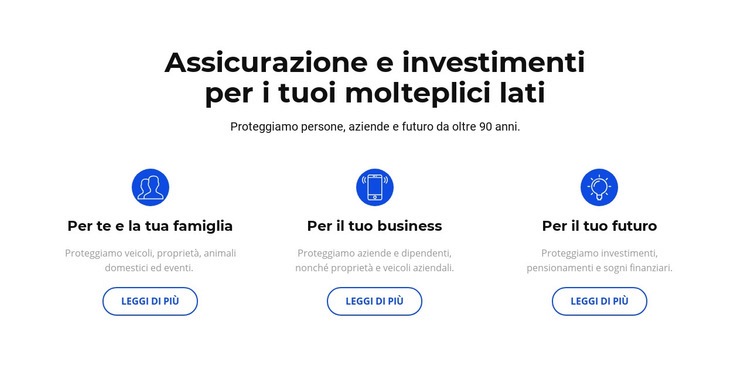 Assicurazione e investimento Modelli di Website Builder