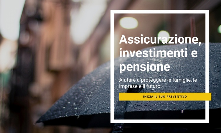 Investimenti assicurativi e pensionamento Mockup del sito web