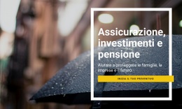 Investimenti Assicurativi E Pensionamento - Modello HTML5 Professionale Personalizzabile